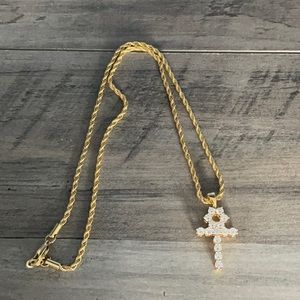 The Gold Gods chain and cross pendant